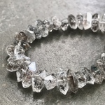 4個 パキスタンハーキマー ダイヤモンドクォーツ 大粒 ラフロック ダブルポイント クリスタル 水晶 原石  穴あり 天然石 素材 パーツ 素材 ビーズ 粒売り