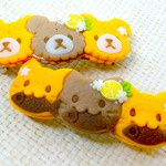 【8～9月限定】ネコさん/クマさんのバレッタ・レモン