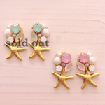 【夏物sale♡】たっぷりビジュー＊ヒトデピアス