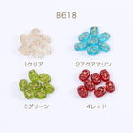 B618-4  60個  ガラスビーズ ガラスクリアビーズ オーバルビーズ 8×11mm 3×（20ヶ）