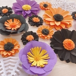 ハロウィン お花 蜘蛛の巣 秋 飾り ペーパークラフト