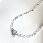 バロックパールネックレス　pearl×silver chain