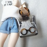 リカちゃん クリア バッグ 単品(きんちゃく メガネチャーム付き)