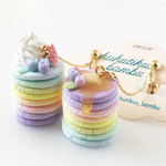 パステルレインボーパンケーキのピアス／イヤリング