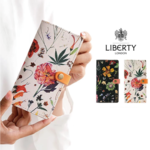リバティ手帳型スマホケース🌸フローラルイヴ　多機種対応　栃木レザーとリバティファブリック使用　本革スマホケース　レザースマホケース　花柄スマホケース　リバティスマホケース　送料無料