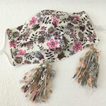 限定２個⭐タッセル付き　リバティマスク【エディナム】ピンク　プリーツマスク　（ノーズワイヤー、フィルターポケット付きマスク　不織布マスクカバーにも）