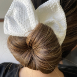 簡単！ ステッチホワイト お団子ヘア お団子ヘアメーカー シニヨンヘアメーカー デフトバンド ヘアバンド シュシュ