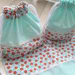 お弁当セット 【花柄×レース】裏地なし