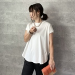 シルクの様な肌触り♪ コットン100％ドルマンスリーブTシャツ：白【FREE:２size展開】KMC-20 483281