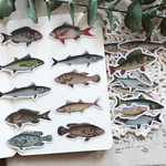 ビンテージ🐡魚のフレークシール