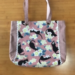 トートバッグ(ハチワレ猫とまたたびの花)
