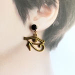 再販2♡古代エジプト ブラックストーン ホルスの目ピアス