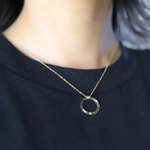 glassring necklace/clear gold