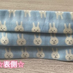 インナーマスクキット☆ハンドメイド・ウサギ/サックス