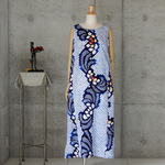 着物リメイク　有松絞りのロングワンピ/ゆとりのM  KIMONO  YUKATA