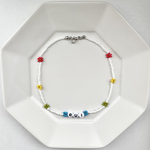 キッズ用　名前入りビーズネックレス〜colorful flower〜