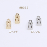 M8282-G   18個  メタルチャーム 下駄モチーフチャーム 履物メタルチャーム くつチャーム 1カン付き 5×13mm 3×（6ヶ）
