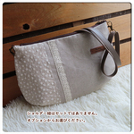 リネン 刺繍 パッチワーク ショルダーバッグ　