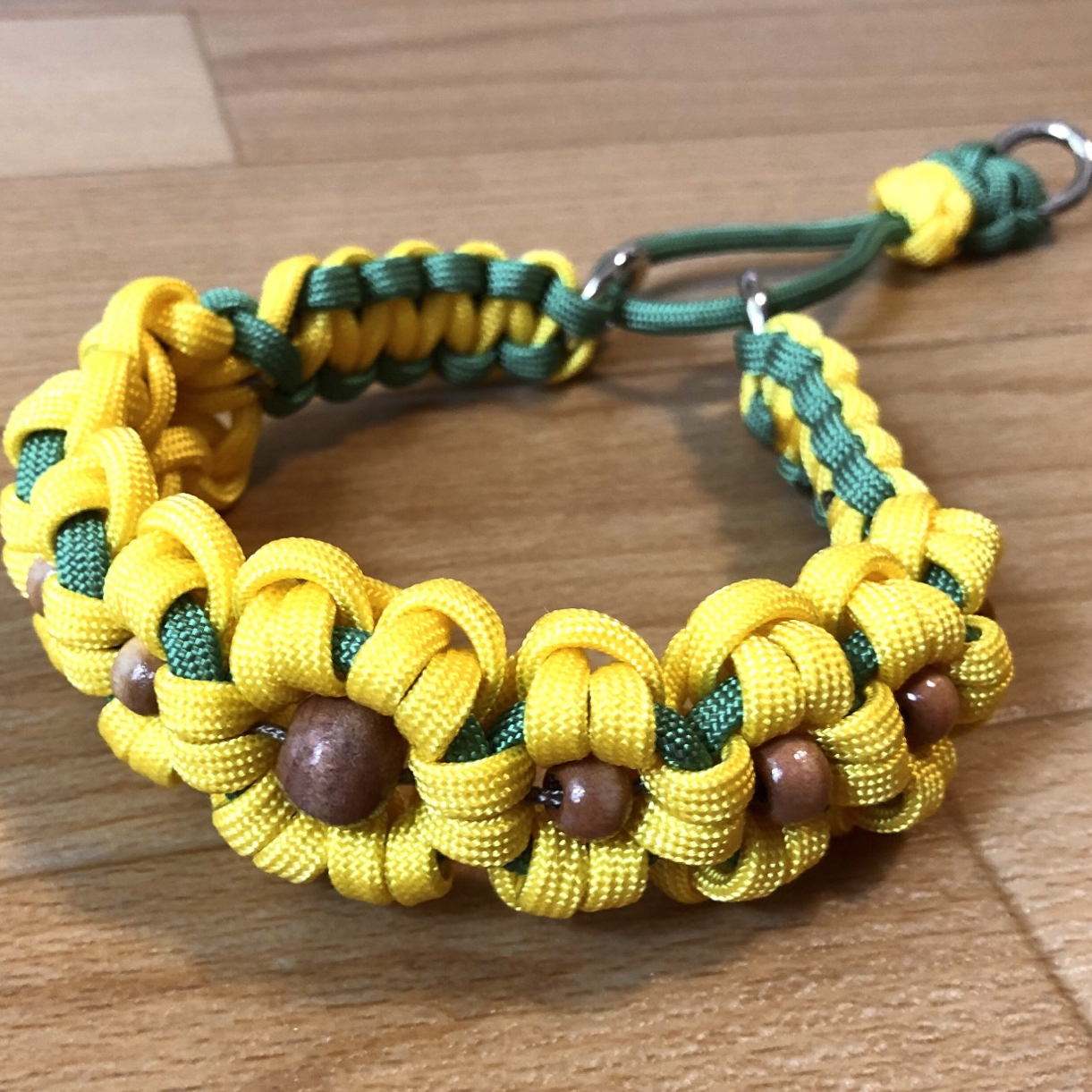26-32cm パラコードのハーフチョーク首輪（ひまわり） - CHIZU-MOTO'S