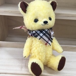 ハンドメイドテディベア風モコモコハニーイエローなクマ🧸さんぬいぐるみ