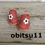 オビツ11 サイズ  ショートブーツ  お花 ピンク