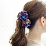 ［送料無料］バナナクリップ・ペイント風マルチカラー・パープル