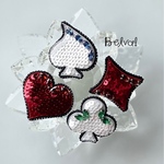 ⭐️mkrinf00様リクエスト　ビーズ刺繍のブローチセット-トランプ　ハート/スペード/ダイヤ/クローバー-
