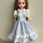 リカちゃん服(白い衿のワンピース)