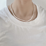 アレルギー対応　サージカルステンレス　淡水パールネックレス　小粒