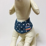 犬用クールバンダナ　保冷剤ポケット付き　デニム風星柄　🌈タグ