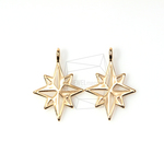 PDT-086-G【4個入り】星,スターチャーム,star/ 12 x 12mm /Pendant