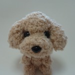 あみぐるみ 犬(ソフトブラウンプードル10cmストラップ・ボールチェーン付き)