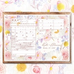 婚姻届　可愛すぎるイチオシ花柄の総柄カラフルフラワー♡︎姫　プリンセス　名入れ日付入りで作成