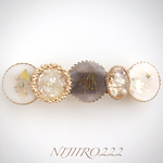 グレージュと淡色バレッタ ＊送料無料＊ヘアアクセサリー