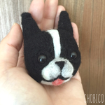 【受注制作】白黒フレンチブルドッグさんのブローチ