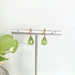 14kgf✨大粒ビルマ産ペリドットの1粒シンプルイヤリング／ピアス