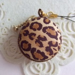 豹柄/マカロンコインケース(マカロンポーチ)ストラップ付