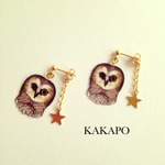 Owl ribbon ×star pierce (NO.1632)
