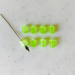 Vintage Clear Lime Green Faceted Barrel Beads