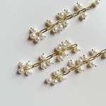 【2pcs gold  #4】パールチェーンパーツ