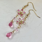 クリアフラワーピアス ピンク