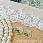 ♡送料無料500円♡15mm小粒ちゃんアリッサム　イエロー×パープル　ビーズアレンジ　ピアス/イヤリング