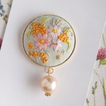 【8/15(日)21:00発売】刺繍　ポニーフックorブローチㅤ秋のブーケ