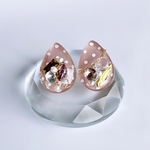 glass drop dot rose dust Earrings