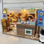 明かりが灯る かき氷屋さん✩⃛ 木製 ドールハウス