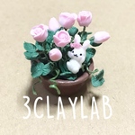 ☆送料無料☆ずっと一緒だよ/ピンク薔薇　うさぎ