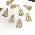 4個セット 真鍮スタンピング コネクター ゴールド /ヴィンテージパーツ