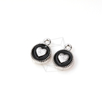PDT-189B-R【2個入り】ブラックエポキシハートラウンド,Black Epoxy heart Round/ 6mm