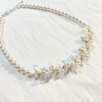 no.4 パール お花 ネックレス 清楚 綺麗め ホワイト シルバー