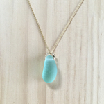 14kgf／シーグラスネックレス_light green ①